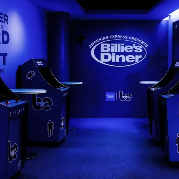 Branded arcade machines installed for Billie Eilish Billies Diner presented by American Express