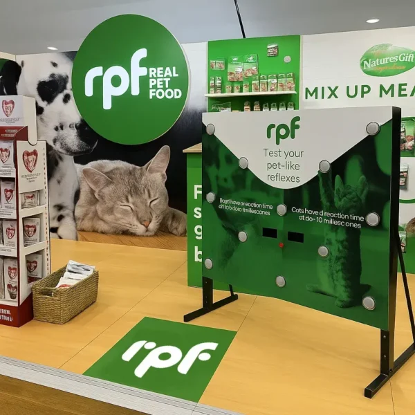 RPF branded Batak reaction game installed inside retail store activation