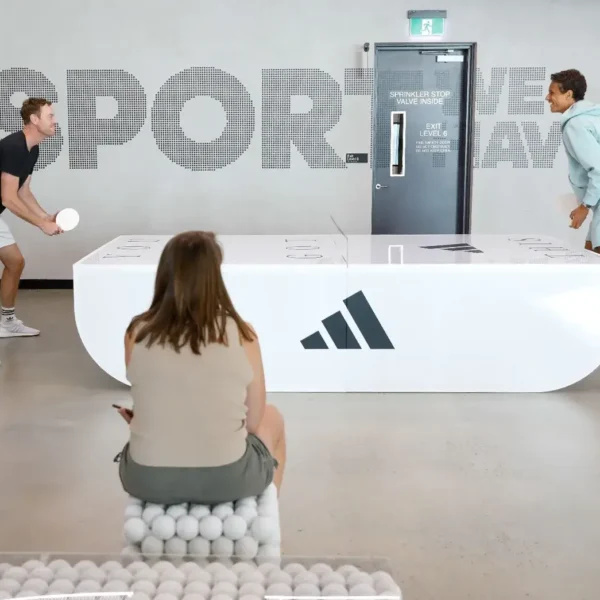 Custom Adidas branded designer table tennis table activation
