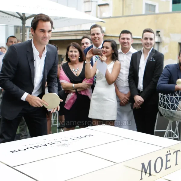 Luxury Moet branded designer table tennis table at corporate event