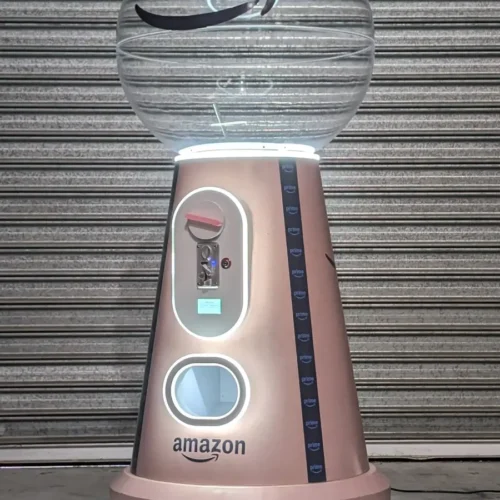 Giant gumball machine branded for an Amazon corporate activation