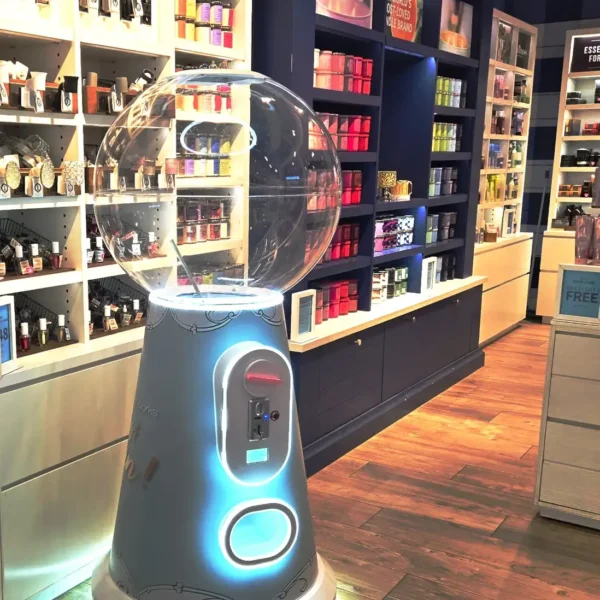 Giant gumball machine used for a Bath and Body Works retail promotion