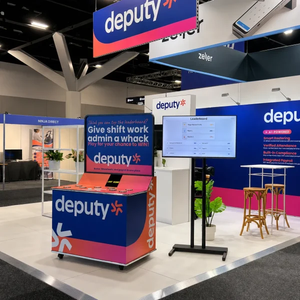 Whack-a-Light branded activation at Deputy exhibition stand