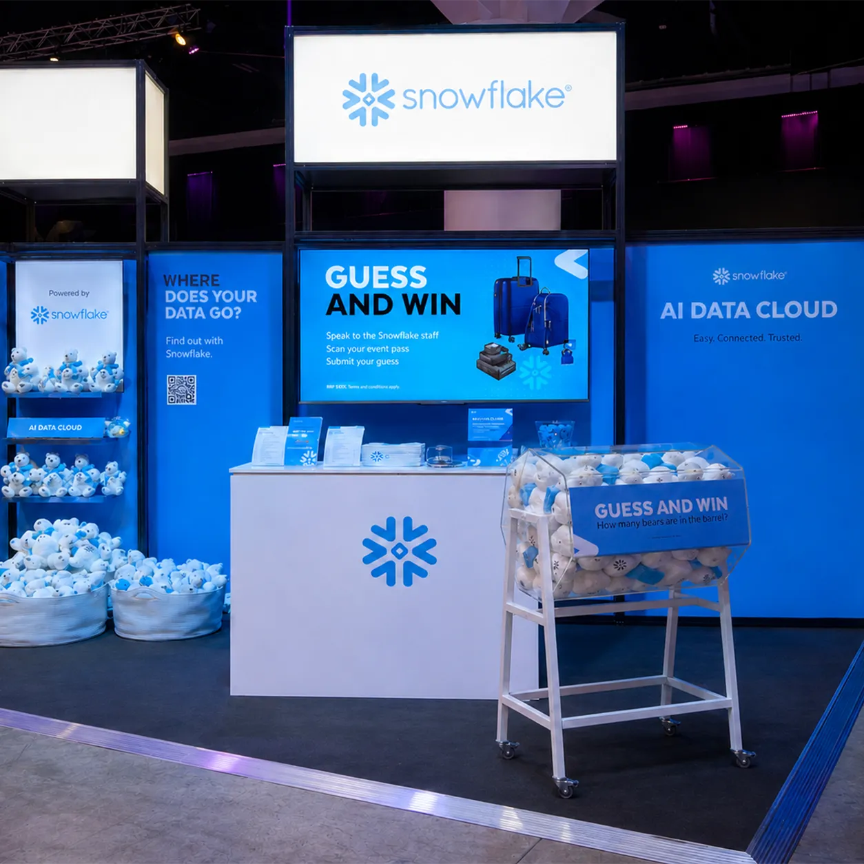 Snowflake raffle barrel activation at AWS Summit Sydney