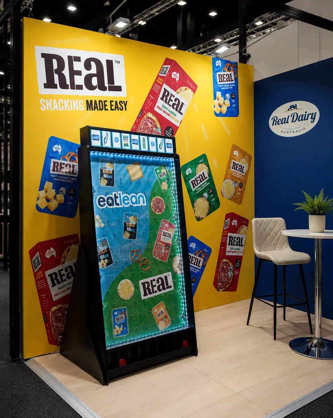 Real Dairy branded Plinko game activation at Metcash Food Expo 2026
