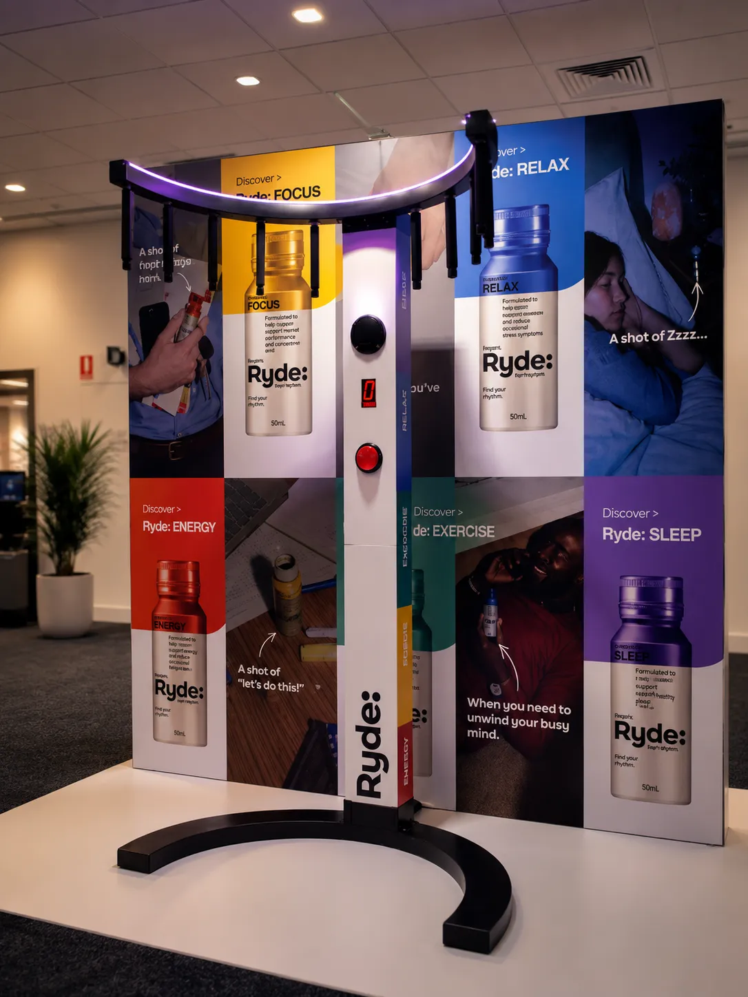 Ryde branded speed drop reaction game at Metcash Food Expo 2026